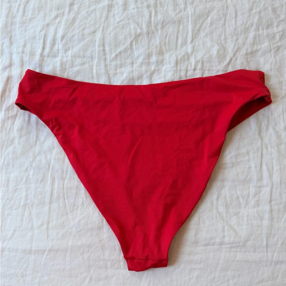 SKIMS Red High-Cut Bikini Bottoms